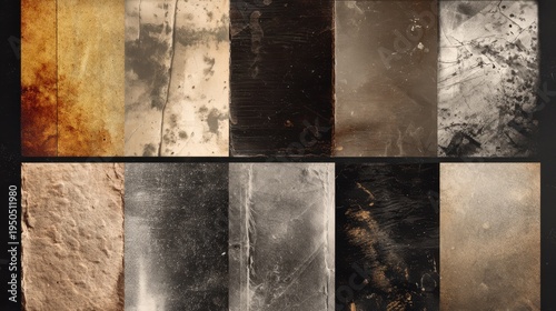 Grainy film scan textures: dust specks, scratches, and emulsion patterns