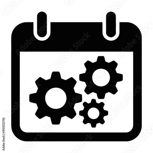 Vector of three gears placed on a calendar page
