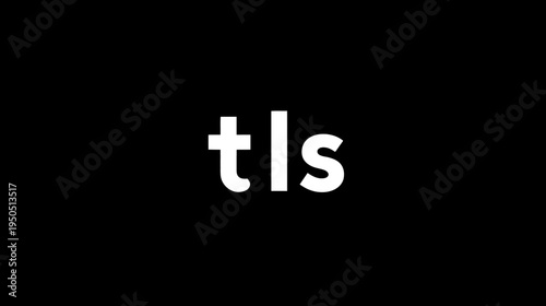 Minimalist white 'tls' text on a black background. Simple, modern typography for generic three-letter abbreviation or acronym design.