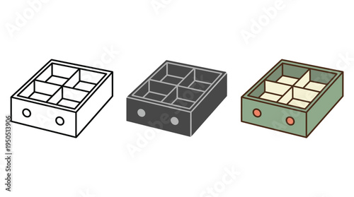 Three Industrial Equipment Containers Side by Side