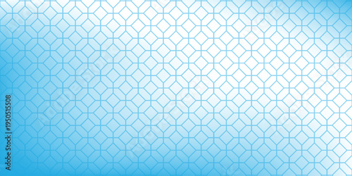 Futuristic blue gradient environment with thin hexagon tile pattern forming digital network structure.