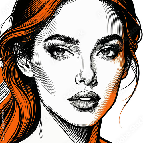 Modern Tribal Female Silhouette Vector