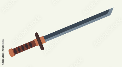 Japanese Katana Sword Minimalist Illustration
