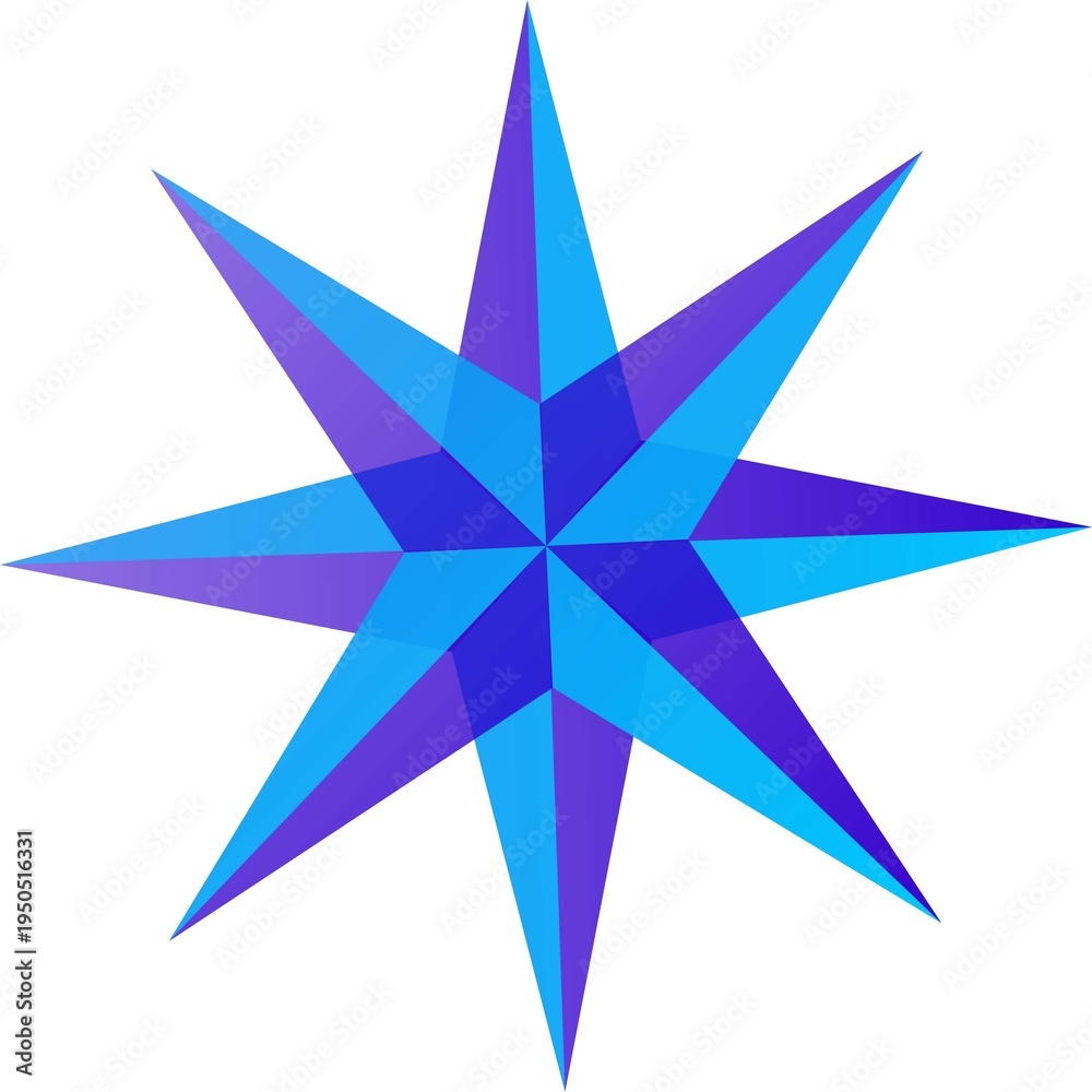 Obraz premium Abstract multi-color star shape.