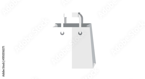 Simple White Shopping Bag Icon with Handles - Retail and E-commerce Symbol