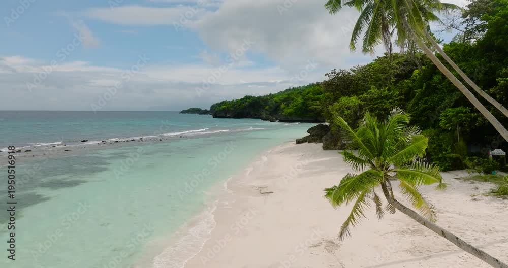 custom made wallpaper toronto digitalTropical landscape of ocean waves and white sand beach. Sea Garden in Carabao Island. Romblon, Philippines.