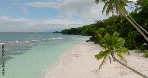 Wallpaper Mural Tropical landscape of ocean waves and white sand beach. Sea Garden in Carabao Island. Romblon, Philippines. Torontodigital.ca