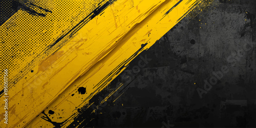 Aged yellow grunge wall with a rusty metal texture and antique paint pattern creates a vintage dirty backdrop for a rough textured design