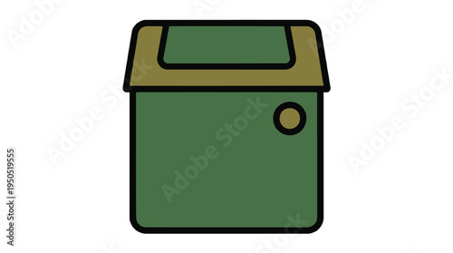 Green compost bin icon for minimalist design project