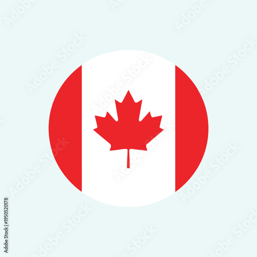 Canadian flag icon with maple leaf