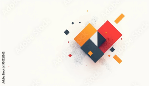 Modern vector illustration featuring abstract geometric triangle shapes in a green 3d origami paper style for a professional business web banner template design