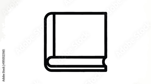 Thick outlined book icon illustration isolated on white backdrop