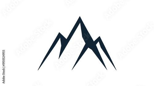 Abstract mountain peaks icon isolated on white background