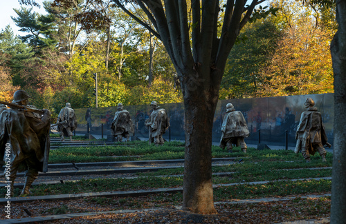 Korean War Veterans Memorial in Autumn, Washington DC