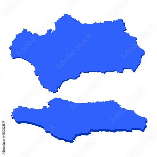 Set of Geographical Maps of Andalusia Spain