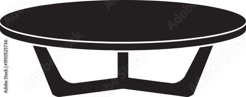 Simple modern round table with three legs icon graphic design element
