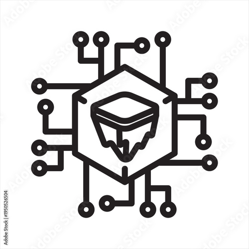 Tokenized Assets land Virtual economy simple line icon