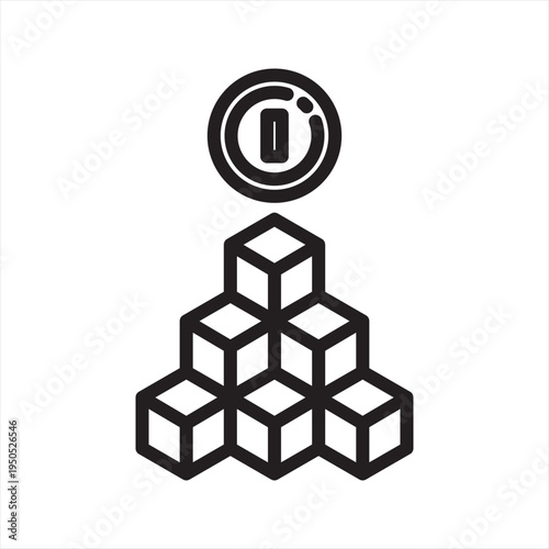 Staking Cryptocurrency simple line icon