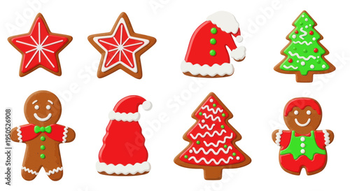Christmas Gingerbread Cookies Collection: Stars, Santas, Trees, Gingerbread Man