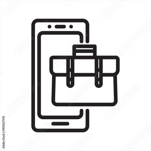 Virtual Employment simple line icon