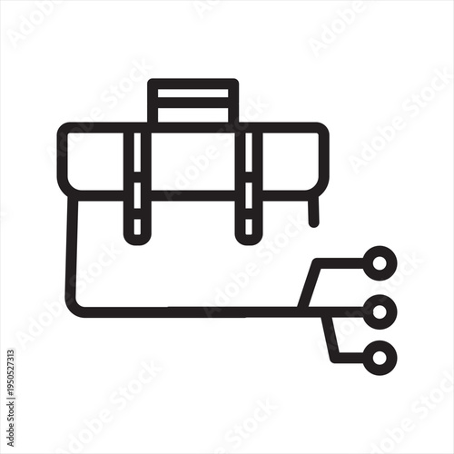 Virtual Employment simple line icon