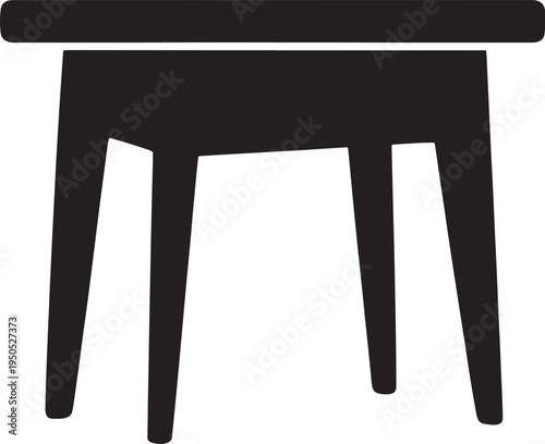 Simple stool furniture piece with three legs and flat top