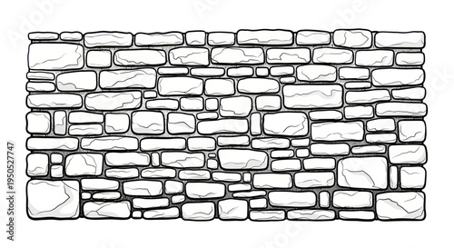 Rough Stone Wall Texture Background, Natural Rock Pattern, Exterior Building Material