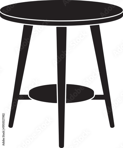 Simple stool with round seat and three legs furniture piece