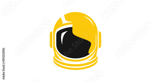 Yellow Astronaut Helmet Icon Vector Graphic