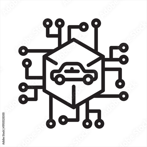 Tokenized Assets vehicle Virtual economy simple line icon