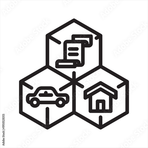 Tokenized Assets Virtual economy simple line icon