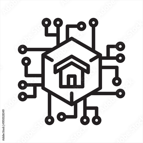 Tokenized Assets real estate Virtual economy simple line icon