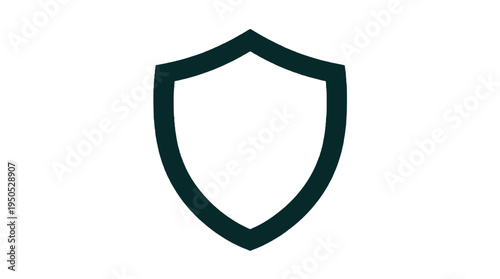 Bold shield icon on white offers security concept