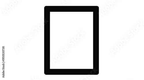 Simple frameless electronic tablet device illustration isolated on whi