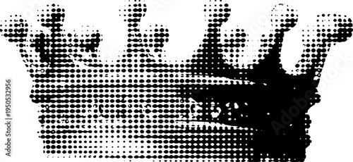 Urban graffiti crown in halftone style with drip effect for art design