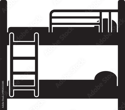 Bunk bed with ladder and two levels for sleeping  furniture