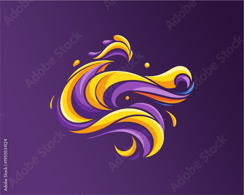 Abstract Design Concept in Vibrant Tones for Graphic Art