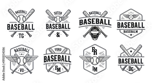 Baseball Badges and Emblems Collection - Retro Sports Logos and Icons