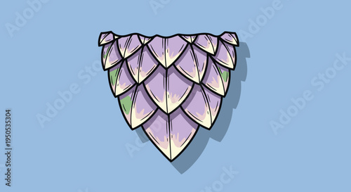 Stylized Hop Cone Illustration for Craft Beer and Brewing Design