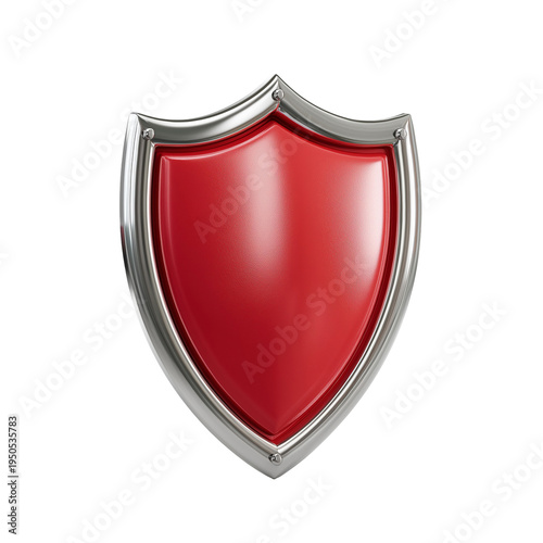 Free Download A red shield with a silver border on a transparent background isolated on transparent background - GFXLoad