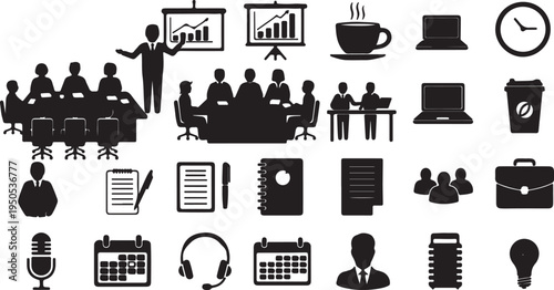 Collection of various black and white computer cursor icons displayed