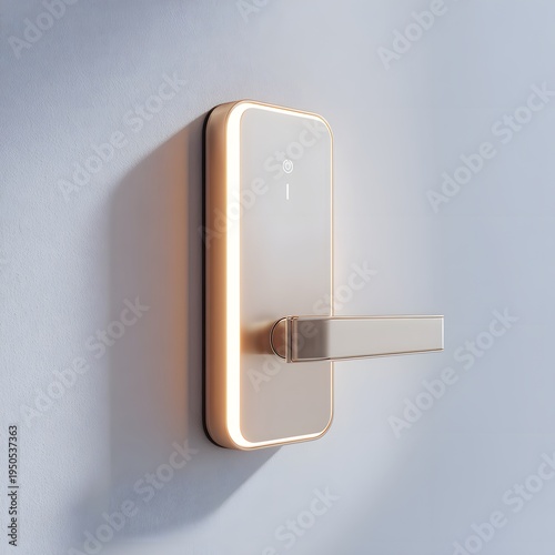A modern electronic door lock with a sleek design and handle
