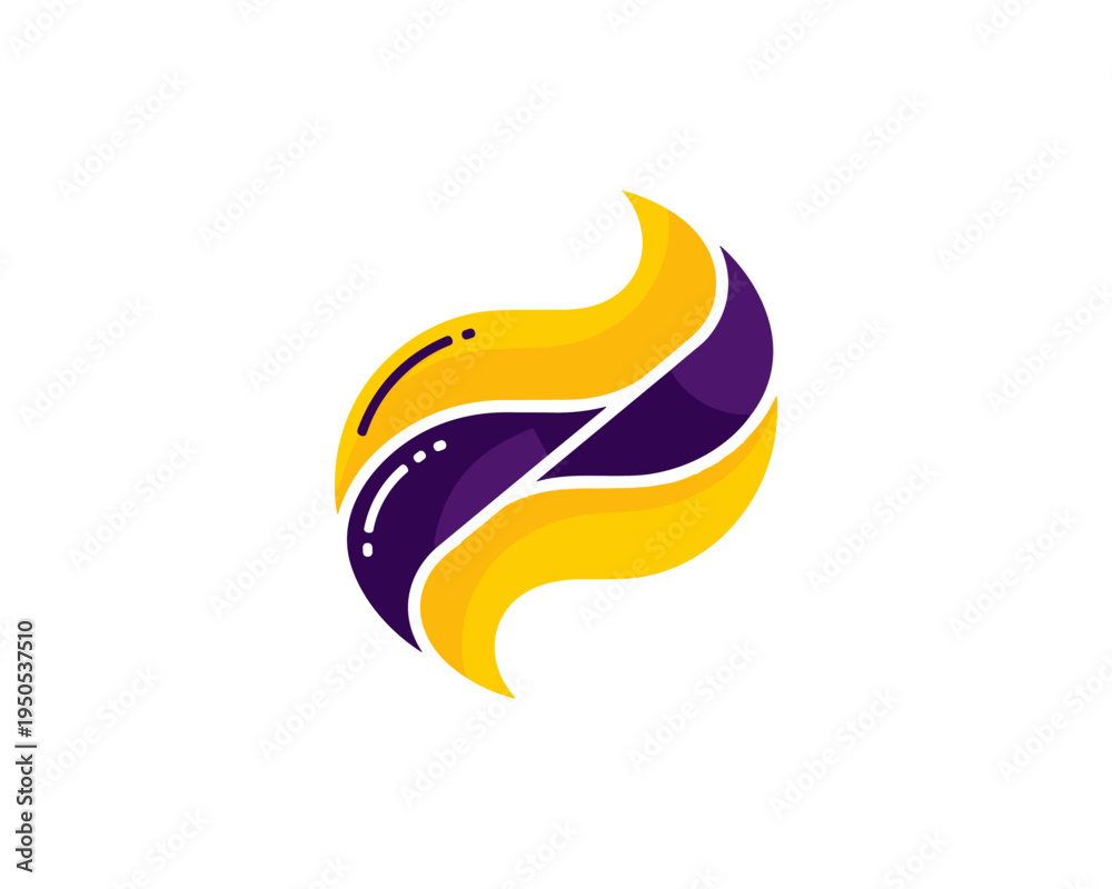 Obraz premium Dynamic Abstract Logo Design with Swirling Shapes in Vibrant Colors for Branding Purposes