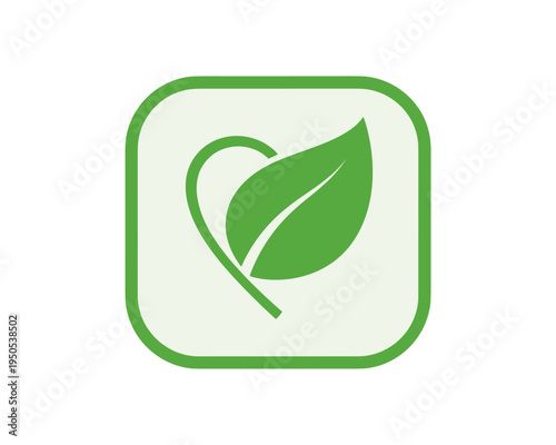 Green Leaf Icon Design for Environmental Awareness in Eco-Friendly Context