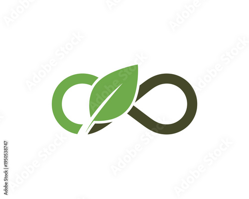 Leaf Symbolizing Infinity in Green Technology Design