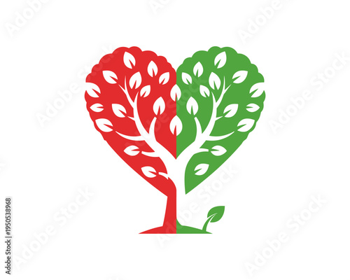 A Symbolic Tree Design for Love and Connection in Graphic Art