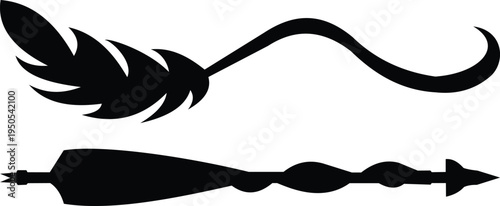 Hand drawn arrow sketch outline vector graphics