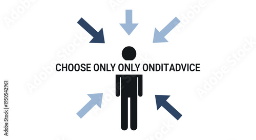 decision making process choose only one option flat design vector illustration