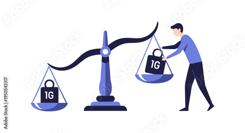 social media influence balance concept with likes and follower engagement vector illustration