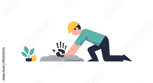man slipping on banana peel accident humor flat design vector illustration